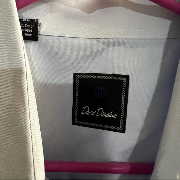 David Donahue Long Sleeve Button Down Shirt Blue size 16 32/33 - Picture 2 of 6